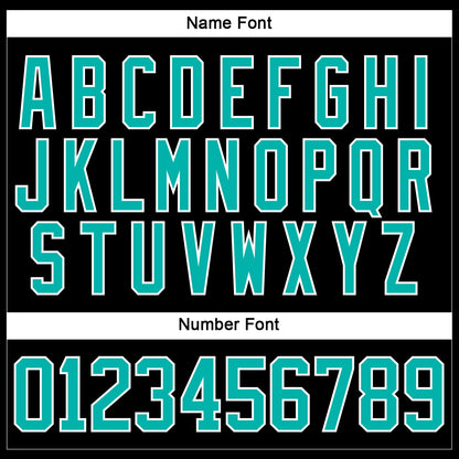 Custom Black Aqua-White Hockey Lace Neck Jersey - Sky-Custom