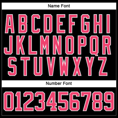 Custom Black Neon Pink-White Hockey Lace Neck Jersey - Sky-Custom