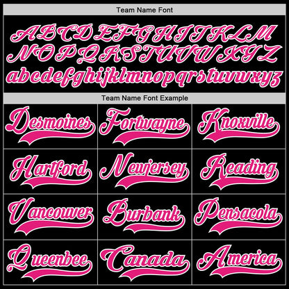 Custom Black Hot Pink-White Hockey Lace Neck Jersey - Sky-Custom