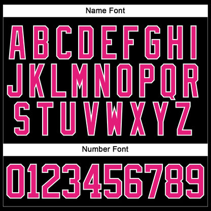 Custom Black Hot Pink-White Hockey Lace Neck Jersey - Sky-Custom