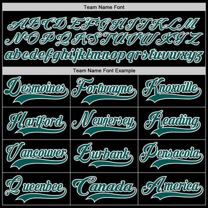 Custom Black Midnight Green-White Hockey Lace Neck Jersey - Sky-Custom