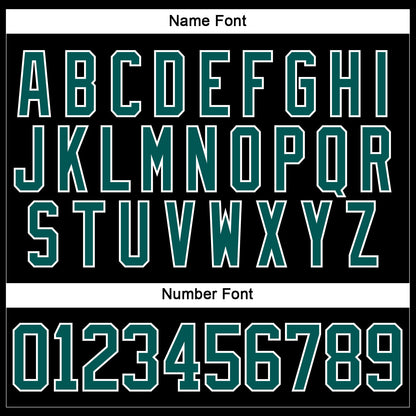 Custom Black Midnight Green-White Hockey Lace Neck Jersey - Sky-Custom