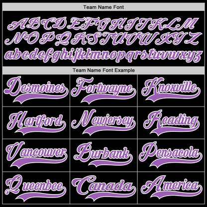 Custom Black Medium Purple-White Hockey Lace Neck Jersey - Sky-Custom