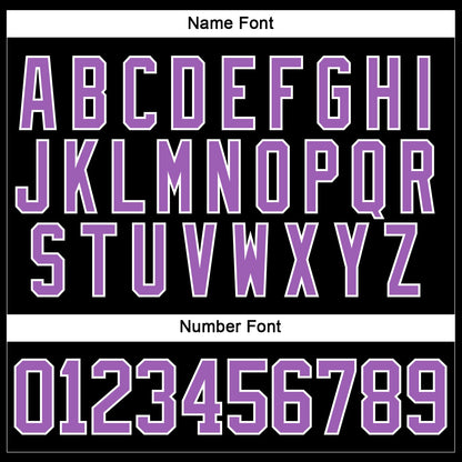 Custom Black Medium Purple-White Hockey Lace Neck Jersey - Sky-Custom