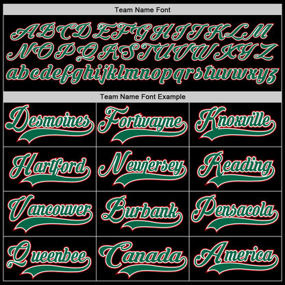 Custom Black Kelly Green-Red Hockey Lace Neck Jersey - Sky-Custom