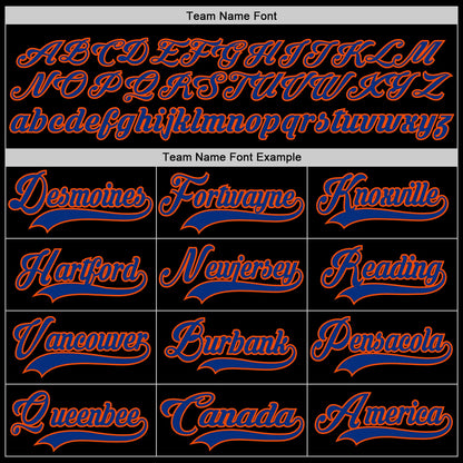 Custom Black Royal-Orange Hockey Lace Neck Jersey - Sky-Custom