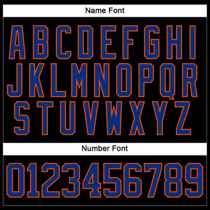 Custom Black Royal-Orange Hockey Lace Neck Jersey - Sky-Custom