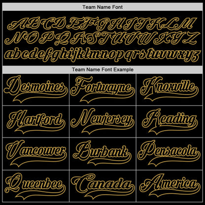 Custom Black Old Gold Hockey Lace Neck Jersey - Sky-Custom