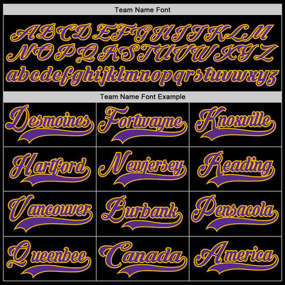 Custom Black Purple-Gold Hockey Lace Neck Jersey - Sky-Custom