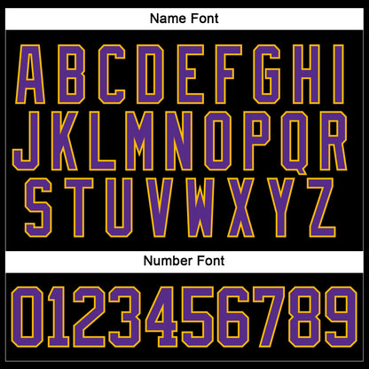 Custom Black Purple-Gold Hockey Lace Neck Jersey - Sky-Custom