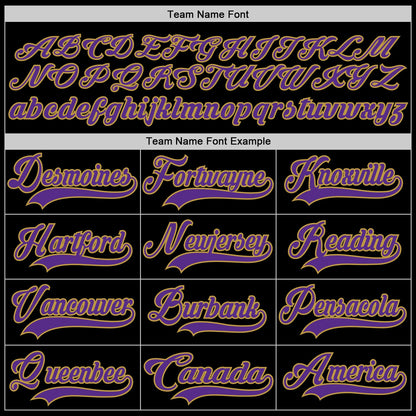 Custom Black Purple-Old Gold Hockey Lace Neck Jersey - Sky-Custom