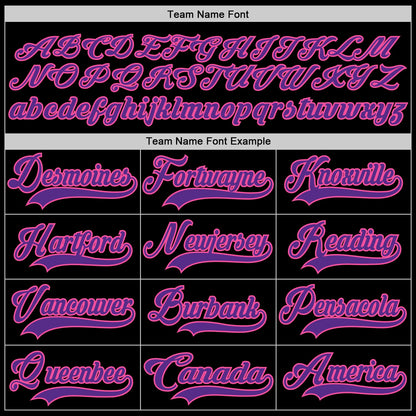 Custom Black Purple-Pink Hockey Lace Neck Jersey - Sky-Custom