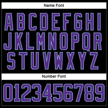 Custom Black Purple-Light Blue Hockey Lace Neck Jersey - Sky-Custom