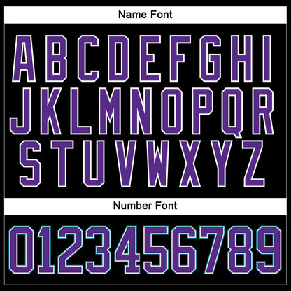 Custom Black Purple-Teal Hockey Lace Neck Jersey - Sky-Custom