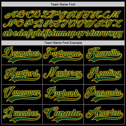 Custom Black Green-Gold Hockey Lace Neck Jersey - Sky-Custom