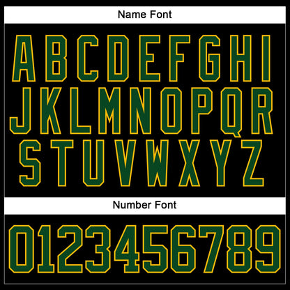 Custom Black Green-Gold Hockey Lace Neck Jersey - Sky-Custom