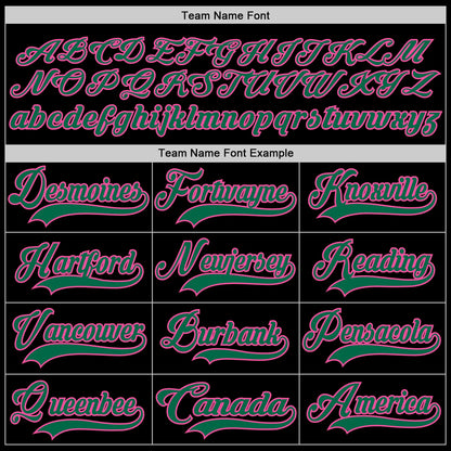 Custom Black Kelly Green-Pink Hockey Lace Neck Jersey - Sky-Custom