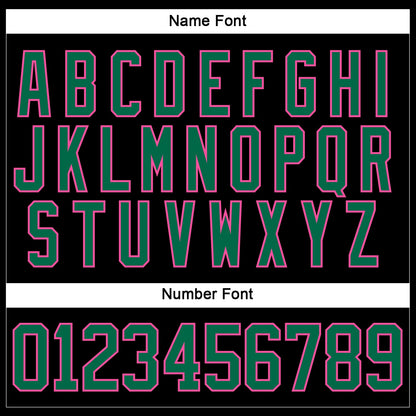 Custom Black Kelly Green-Pink Hockey Lace Neck Jersey - Sky-Custom