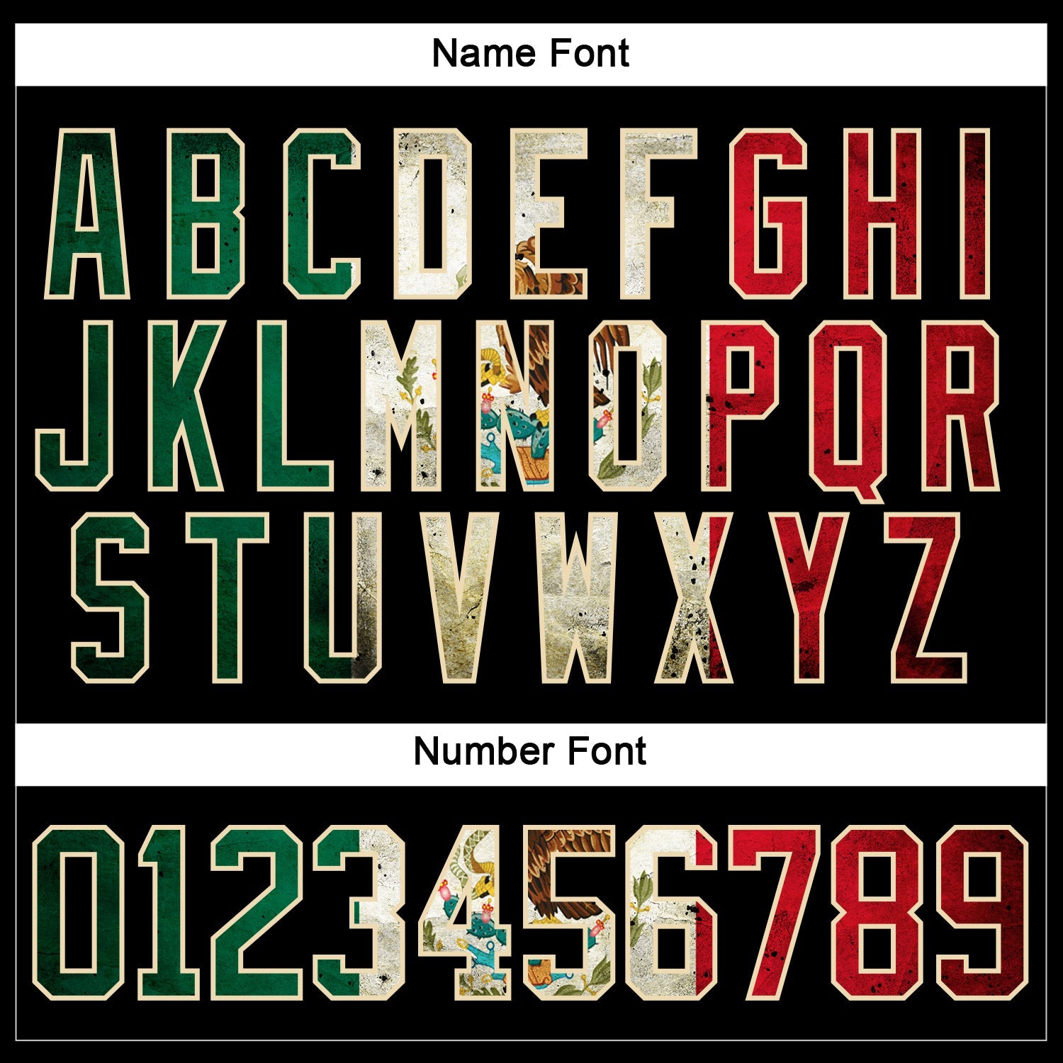 Custom Black Vintage Mexican Flag Cream Red-Kelly Green Hockey Lace Neck Jersey - Sky-Custom