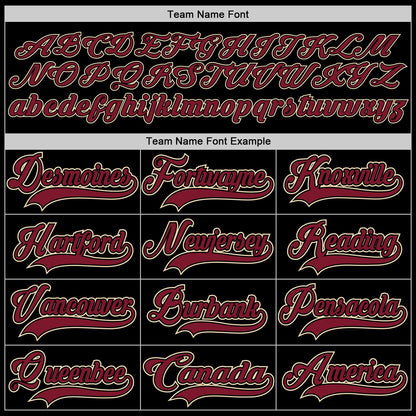 Custom Black Crimson-Cream Hockey Lace Neck Jersey - Sky-Custom