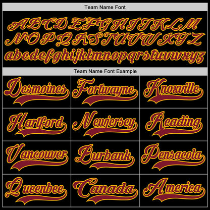 Custom Black Crimson-Gold Hockey Lace Neck Jersey - Sky-Custom