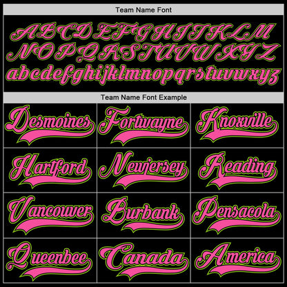 Custom Black Pink-Neon Green Hockey Lace Neck Jersey - Sky-Custom