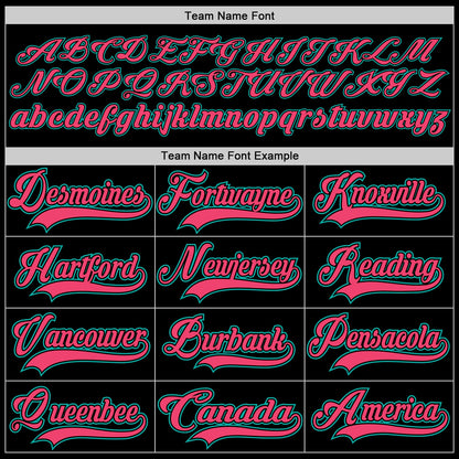 Custom Black Neon Pink-Aqua Hockey Lace Neck Jersey - Sky-Custom