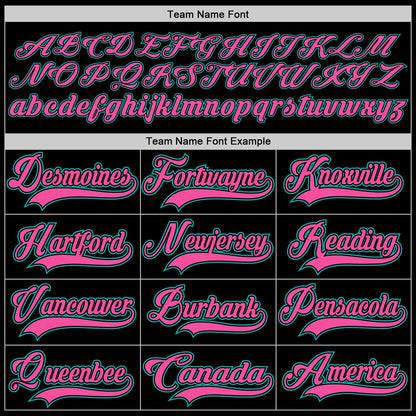 Custom Black Pink-Aqua Hockey Lace Neck Jersey - Sky-Custom