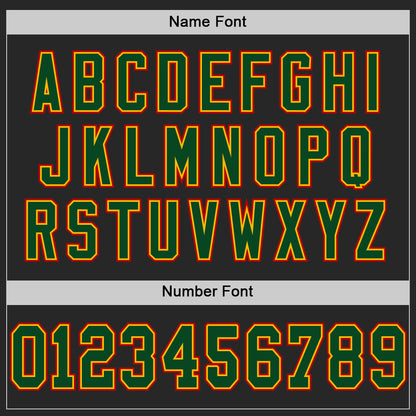 Custom Black Green Gold-Red Mesh Authentic Throwback Football Jersey - Sky-Custom