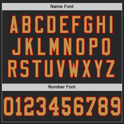 Custom Black Old Gold-Red Mesh Authentic Throwback Football Jersey - Sky-Custom