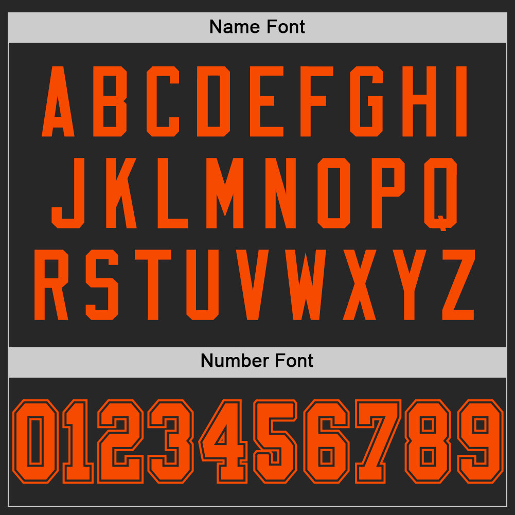 Custom Black Orange Mesh Authentic Throwback Football Jersey - Sky-Custom