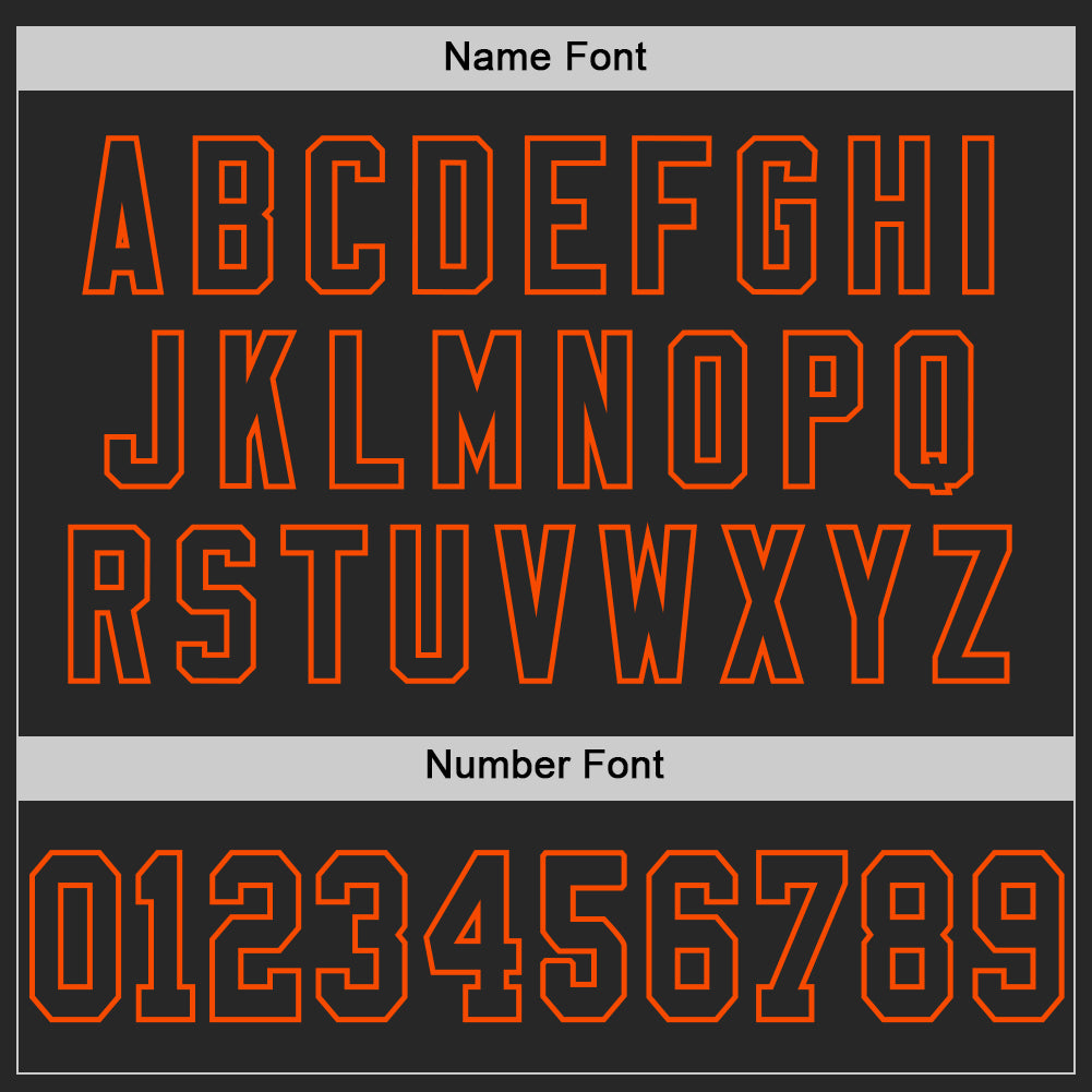 Custom Black Orange Mesh Authentic Throwback Football Jersey - Sky-Custom