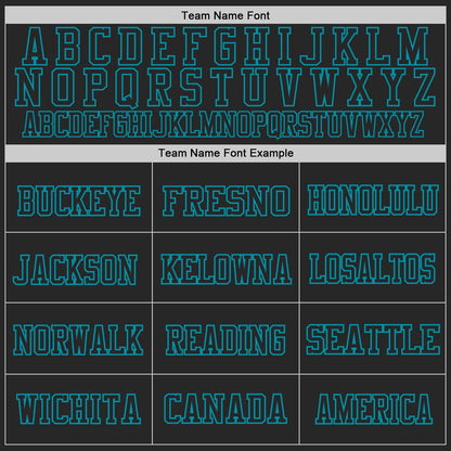 Custom Black Teal Mesh Authentic Throwback Football Jersey - Sky-Custom