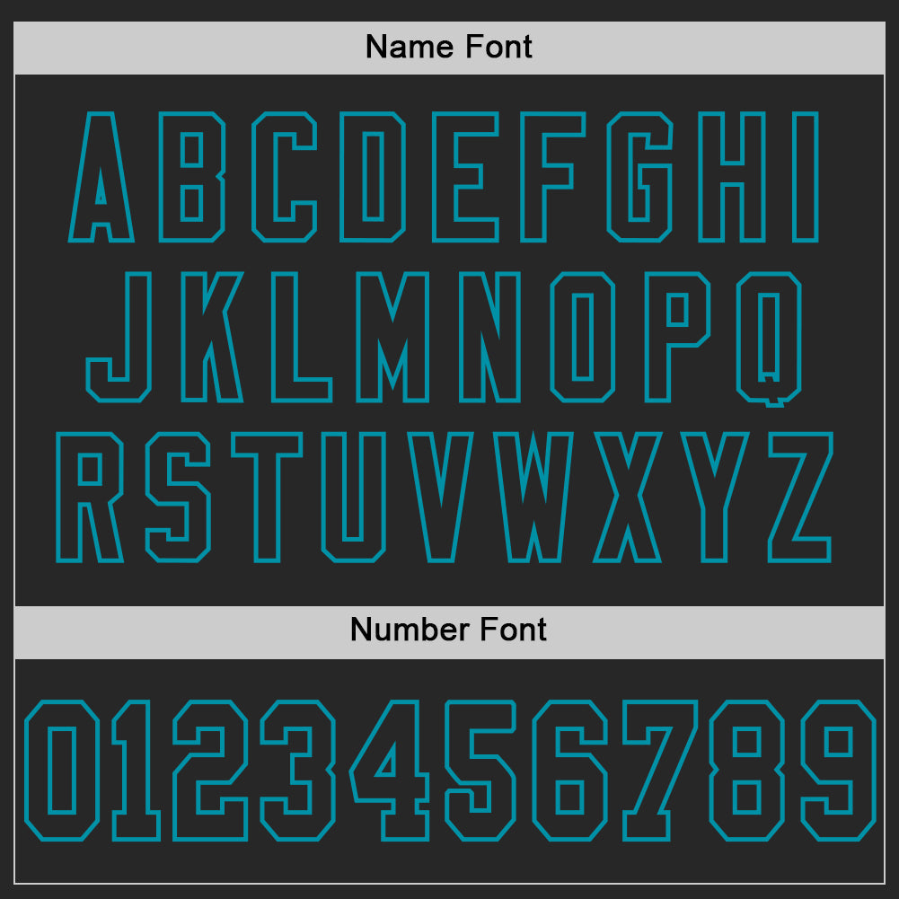 Custom Black Teal Mesh Authentic Throwback Football Jersey - Sky-Custom