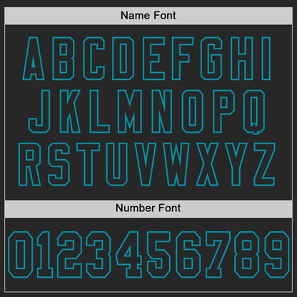 Custom Black Teal Mesh Authentic Throwback Football Jersey - Sky-Custom