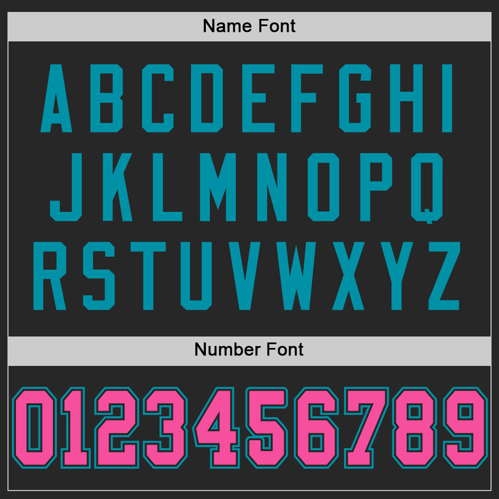 Custom Black Pink-Teal Mesh Authentic Throwback Football Jersey - Sky-Custom