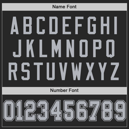 Custom Black Gray Mesh Authentic Throwback Football Jersey - Sky-Custom