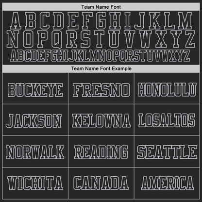 Custom Black Gray Mesh Authentic Throwback Football Jersey - Sky-Custom