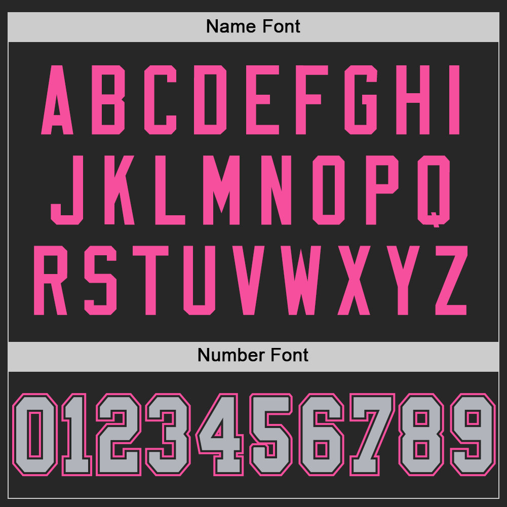 Custom Black Gray-Pink Mesh Authentic Throwback Football Jersey - Sky-Custom