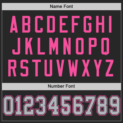 Custom Black Gray-Pink Mesh Authentic Throwback Football Jersey - Sky-Custom