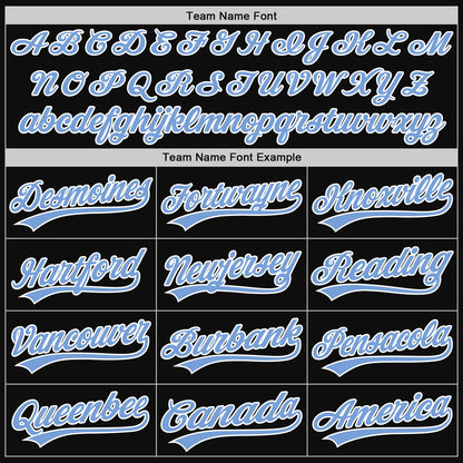 Custom Black Light Blue-White Authentic Throwback Baseball Jersey - Sky-Custom