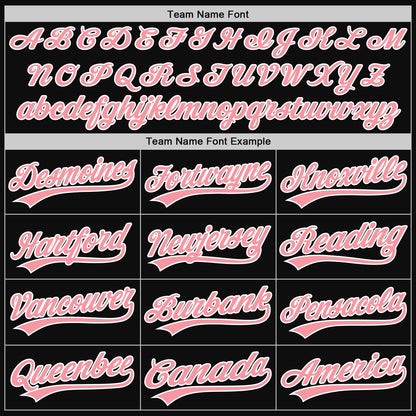 Custom Black Medium Pink-White Authentic Throwback Baseball Jersey - Sky-Custom