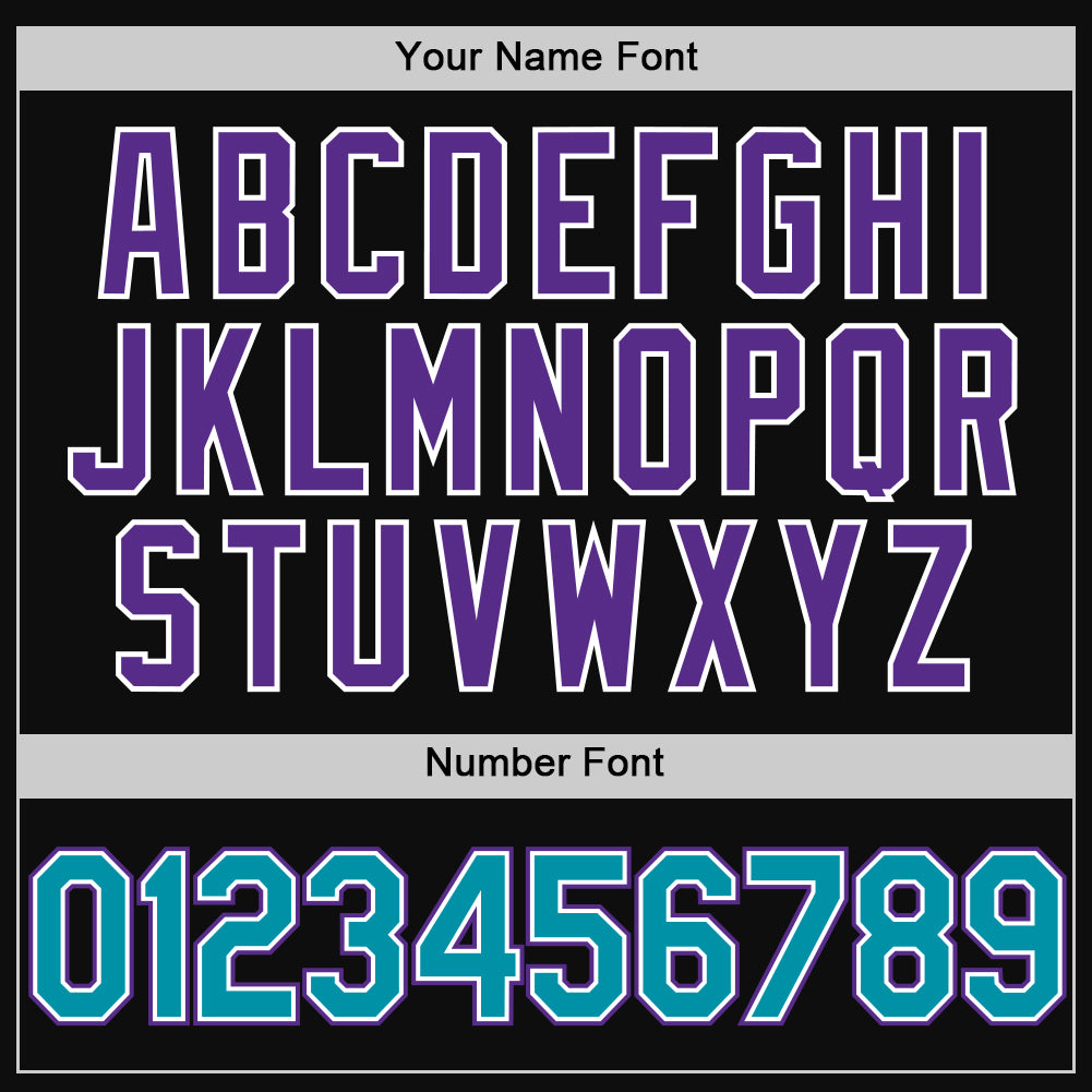 Custom Black Teal-Purple Authentic Throwback Baseball Jersey - Sky-Custom