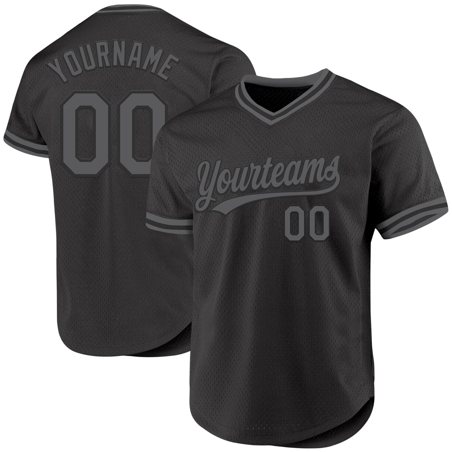Custom Black Steel Gray Authentic Throwback Baseball Jersey - Sky-Custom