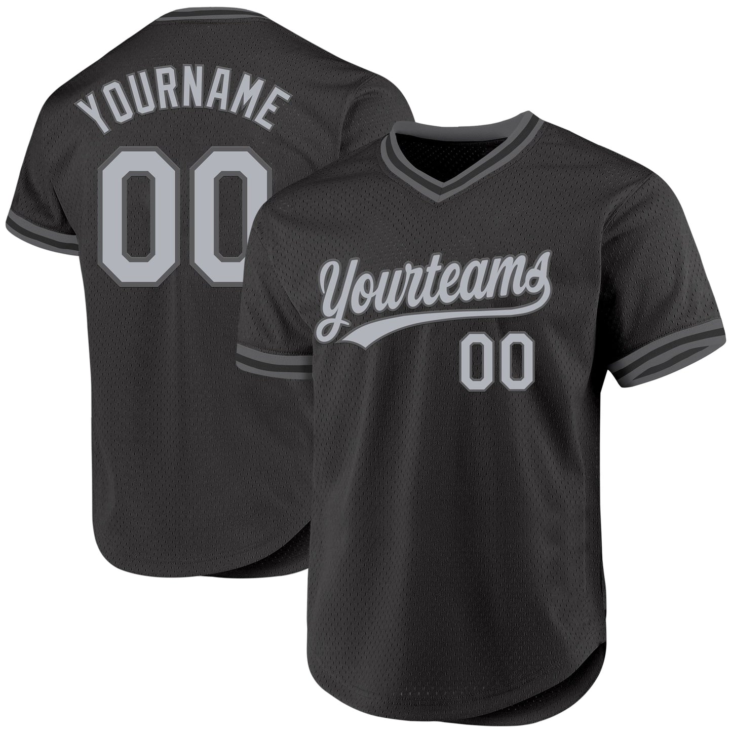 Custom Black Gray-Steel Gray Authentic Throwback Baseball Jersey - Sky-Custom