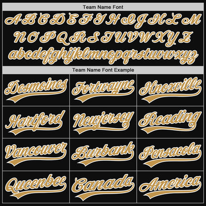 Custom Black Old Gold-White Authentic Throwback Baseball Jersey - Sky-Custom