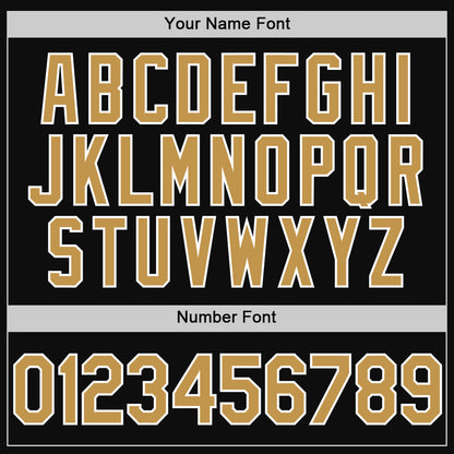 Custom Black Old Gold-White Authentic Throwback Baseball Jersey - Sky-Custom