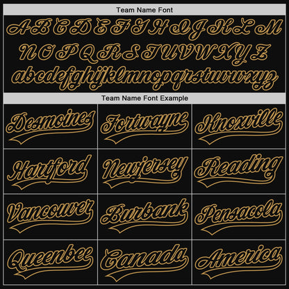 Custom Black Old Gold Authentic Throwback Baseball Jersey - Sky-Custom