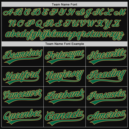 Custom Black Kelly Green-Old Gold Authentic Throwback Baseball Jersey - Sky-Custom