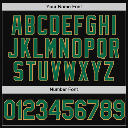 Custom Black Kelly Green-Old Gold Authentic Throwback Baseball Jersey - Sky-Custom